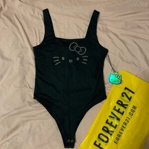 Forever 21 Black Hello Kitty bodysuit